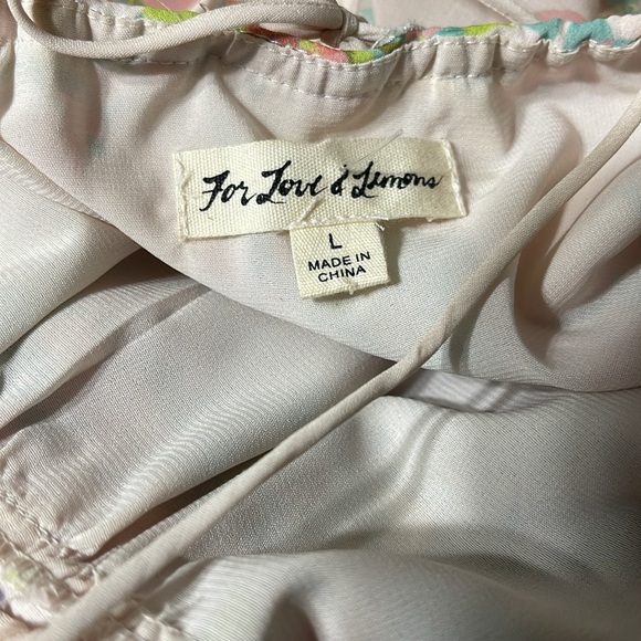 For Love Lemons Georgina Embellished Hearts Floral Babydoll Swing Mini Dress L - Picture 3 of 7